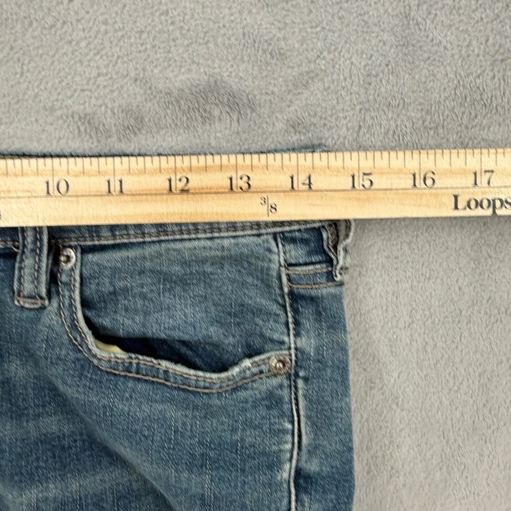 Free People Distressed Frayed Hem Crop Jeans Blue Denim Womens Size 28‎